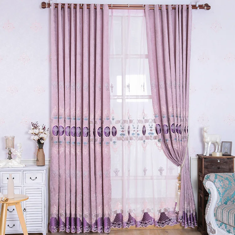 

Modern Wind Cationic Chenille Embroidery High Shading Curtains for Living Dining Room Bedroom.