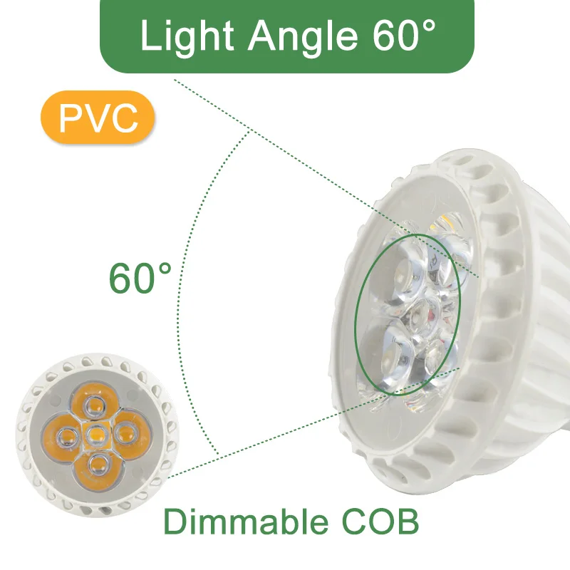 Kaguyahime светодиодный прожектор MR16 E27 GU10 GU5.3 MR11 Светодиодный прожектор 6 Вт 7 Вт 8 Вт 220 В DC 12 В Светодиодная лампа лампада Bombillas - Испускаемый цвет: 7w 60 Angle Dimmable