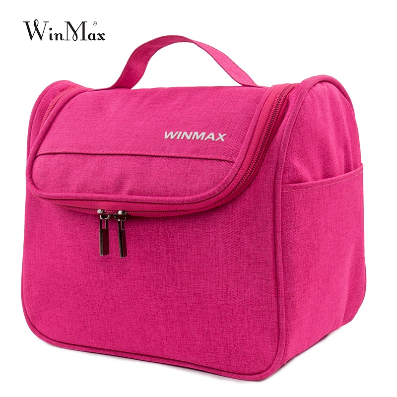 Winmax бренд Для мужчин большой Водонепроницаемый Макияж сумка Красота Для женщин Косметическая сумка, предметы Органайзер чехол мыть сумка для туалетных принадлежностей - Цвет: Rose