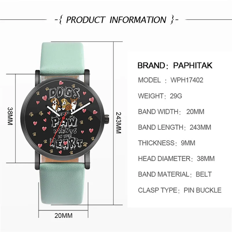 Newly Design Watch Women Leather Strap Cute Girls Animal Colorful Casual Alloy Analog Quartz Round Watch relogio feminino M23 (3)
