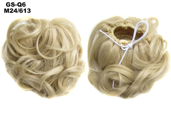 TOPREETY жаропрочных синтетических волос 60gr кудрявый шиньон Drawstring резинкой Updo пончик волос Q6 - Цвет: M24-613