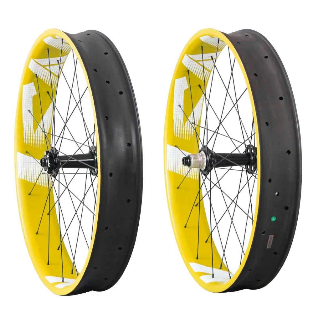 Карбоновые колеса fatbike Toray T700 26er fat wheel Set Powerway M74 ступицы скорость 10/11 ширина 90 мм UD