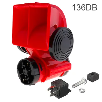 

12V 136db Red Snail Compact Air Horn for Auto Car Truck Motorcycle Boat RV