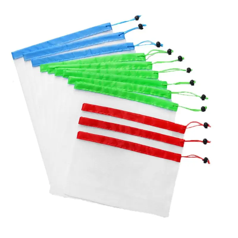 12x Reusable Produce Bags Mesh Vegetable Fruit Toys Container Pouch Bag