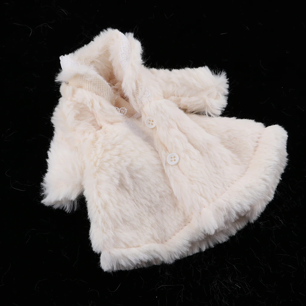 Winter Plush Coats Fit for 1:6 Scale Girl Dolls, Fashion Modern Doll Clothes and Accessories - White