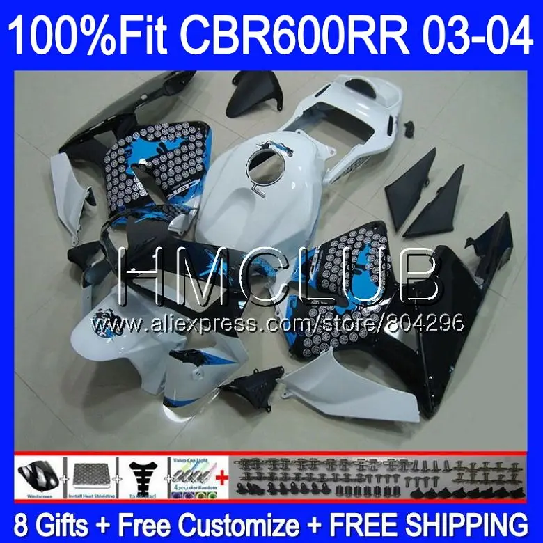 

Injection For HONDA CBR600 RR CBR 600RR 600F5 03 04 63HM21 CBR600F5 Graffiti blue CBR600RR F5 03 04 CBR 600 RR 2003 2004 Fairing