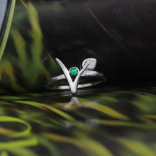 Веганское ювелирное изделие с зеленым камнем вегетарианское кольцо Символ подарок для вегетарианцев веганский подарок на день рождения новоселье YLQ0309