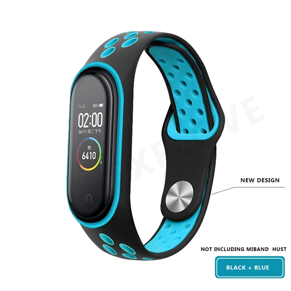 Clear mi Band 4 3 ремешок на запястье для Xiaomi mi Band 3 4 Браслет Силиконовый mi band 3 4 NFC аксессуары Smart mi Band 4 Correa - Цвет: Style2 Black Blue