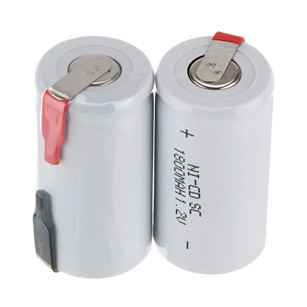 

Clearance sales! 2 PCS 1800 mah SC Ni-CD rechargeable battery white color 4.25*2.2cm