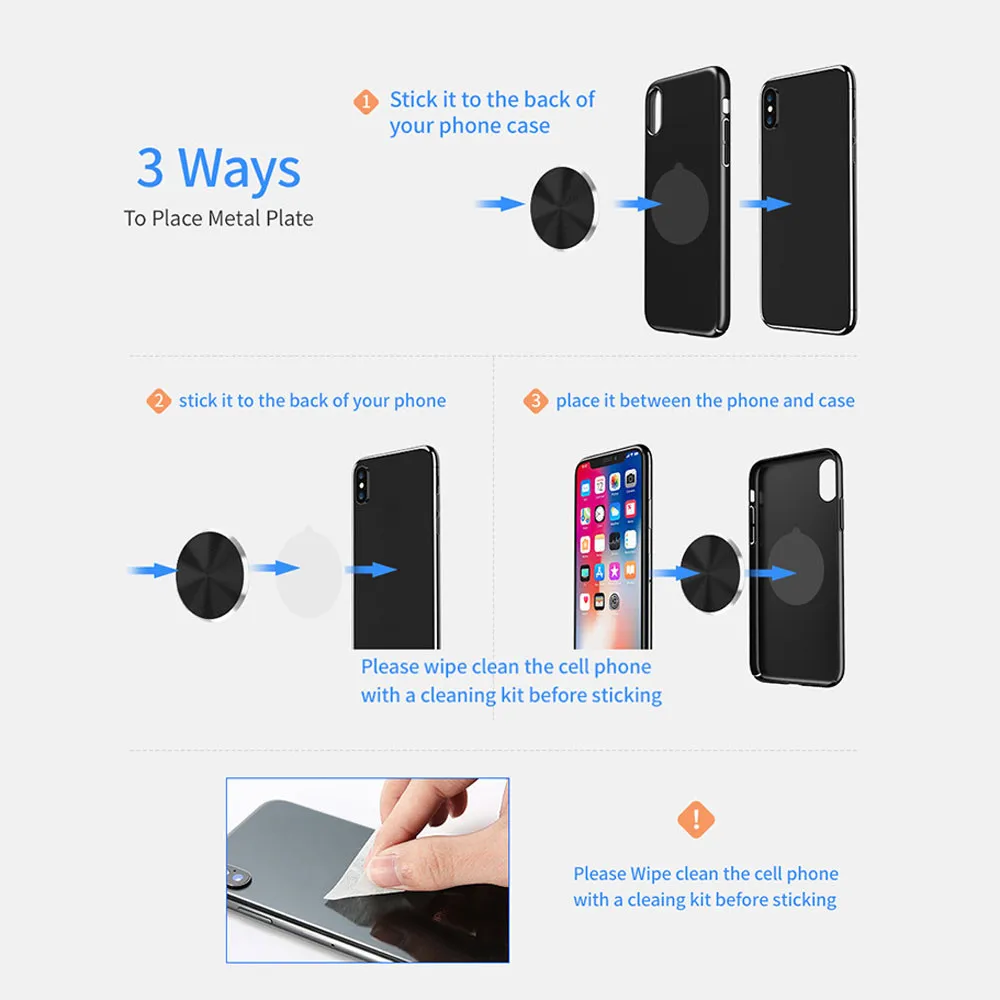 Металлическое покрытие наклейки на магните автомобильный держатель телефона для Xiaomi huawei металлическая пластина для крепления магнитный держатель для samsung# N