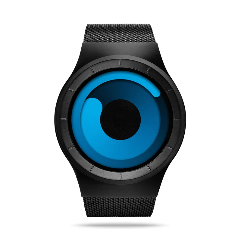 

Creative Unique Gradual Turntable Swirl Watches Stainless Steel Strap Mesh Quartz Sport Watch Men Blue Ocean Style Unisex Gifts
