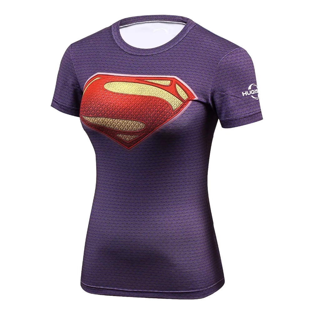 Летняя женская компрессионная футболка с супергероем Бэтменом/Суперменом/Чудо-женщины, женская футболка с чужими вещами, забавная футболка с 3D принтом Marvel