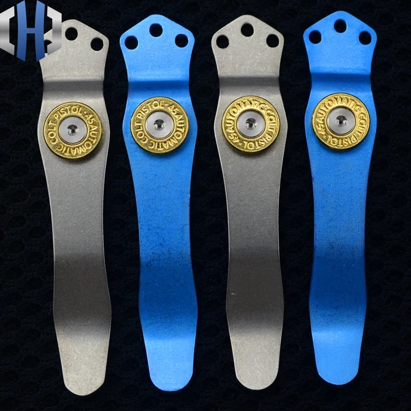 

EDC Knife Belt Clip Knife Button Pocket Clip Material TC4 Titanium Alloy Knife Clip New Arrive Multi Tools Surface Stone Wash 1