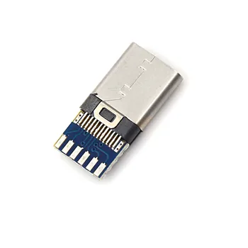 

High Quality 2pcs USB 3.1 Type C Male DIY Solder Cable Plug Socket Attached PC Board SMT