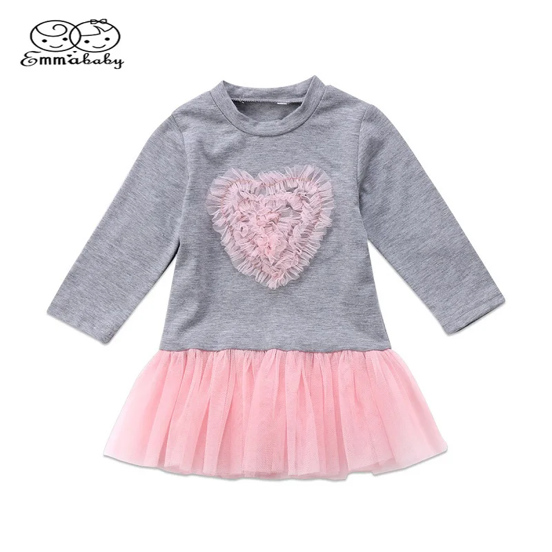 

Emmababy baby Girl Dress Fashion Toddler Kids Baby Girls Long Sleeve Lace Dresses Tutu Dresses Tulle Vestido