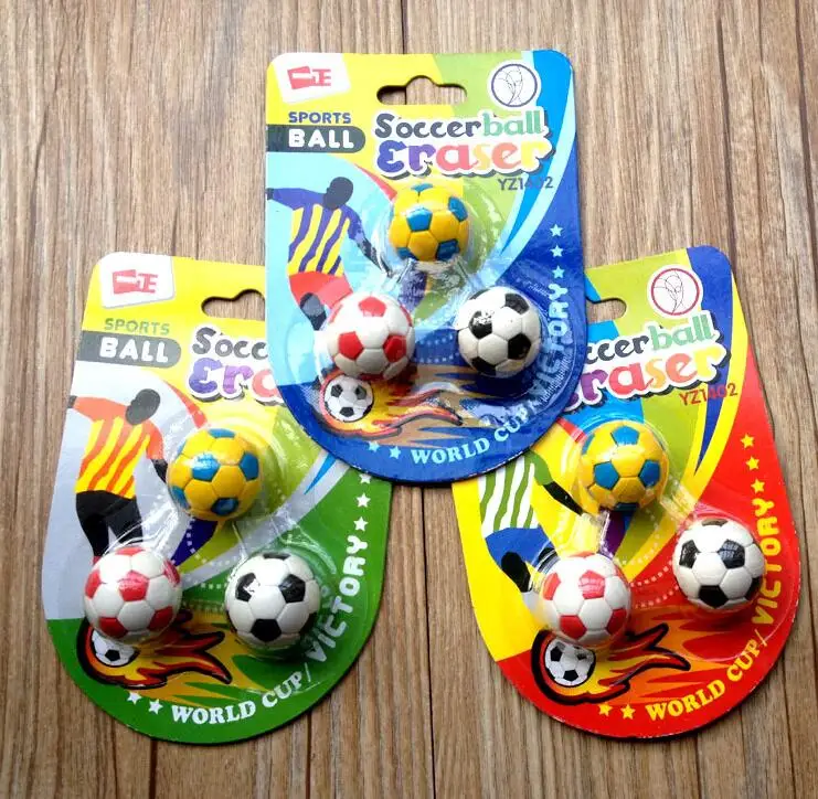 2 Pack Novelty Soccerball Pencil Eraser , Football Shaped Eraser for