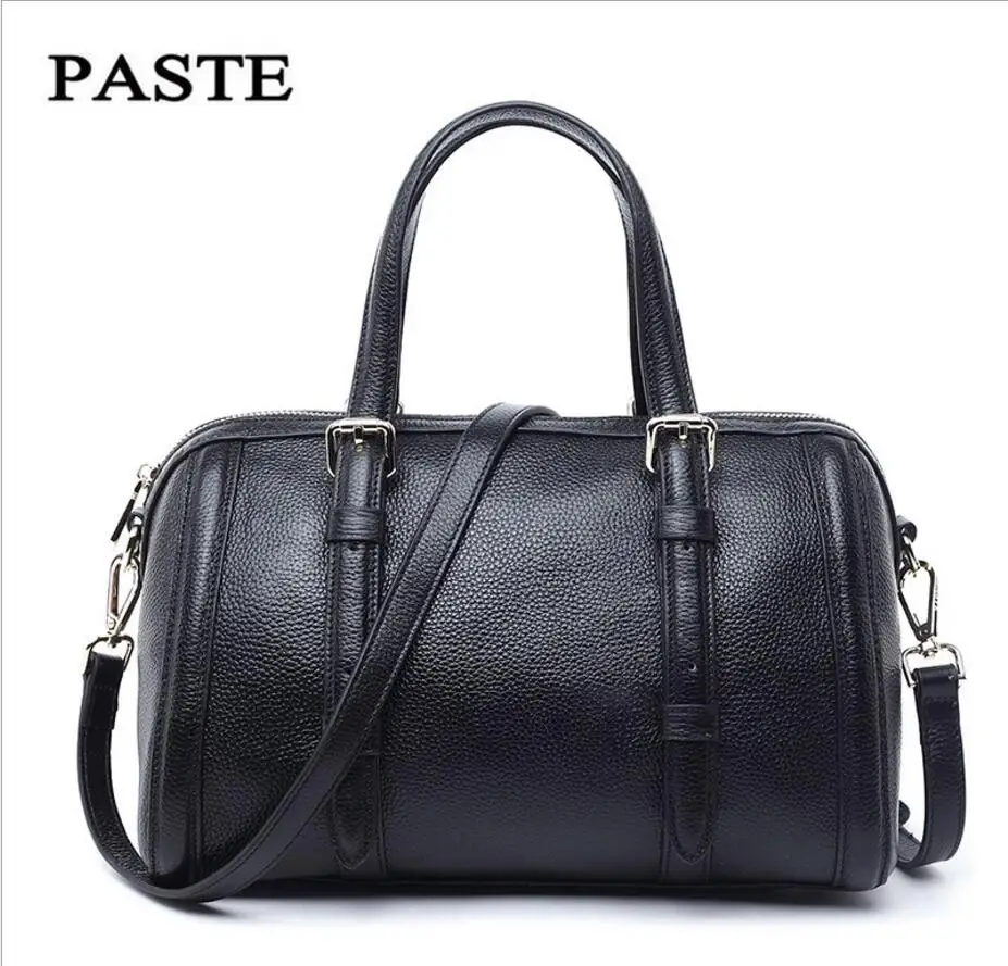 

PASTE Leather Handbag 2017 New Soft Leather Head Layer Leather Leather Bag Bag Simple Shoulder Messenger Bag shoulder Bag