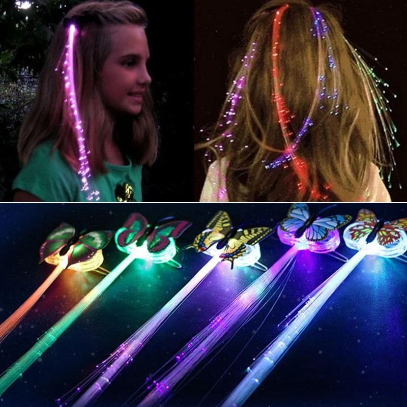 10PCS LED Flashing Hair Braid Glowing Luminescent Hairpin Hair Clip