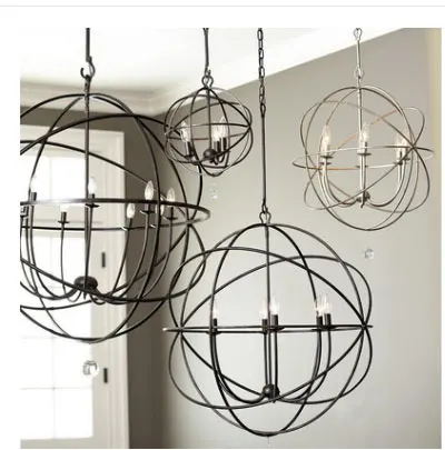 

A1 Shipping American country NEW Nordic simple creative dining room pendant light bedroom study iron globe GY87