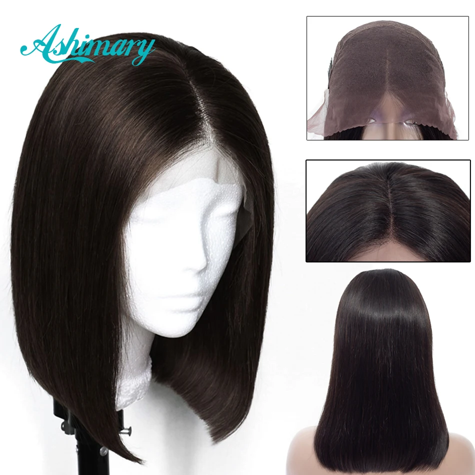 

Ashimary Short Lace Front Human Hair Wigs Remy Bob Lace Front Wigs Brazilian Straight Hair 13x4 Lace Front Wig Full Bob Wig