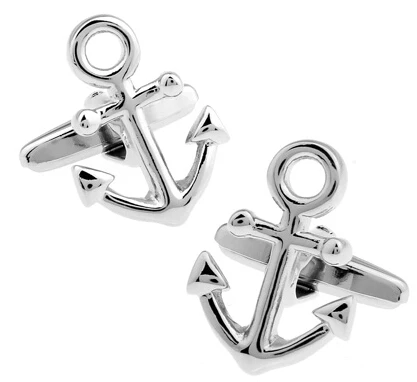 Promotion!!  Fashion Cufflinks silver color fashion anchor design copper material free shipping 