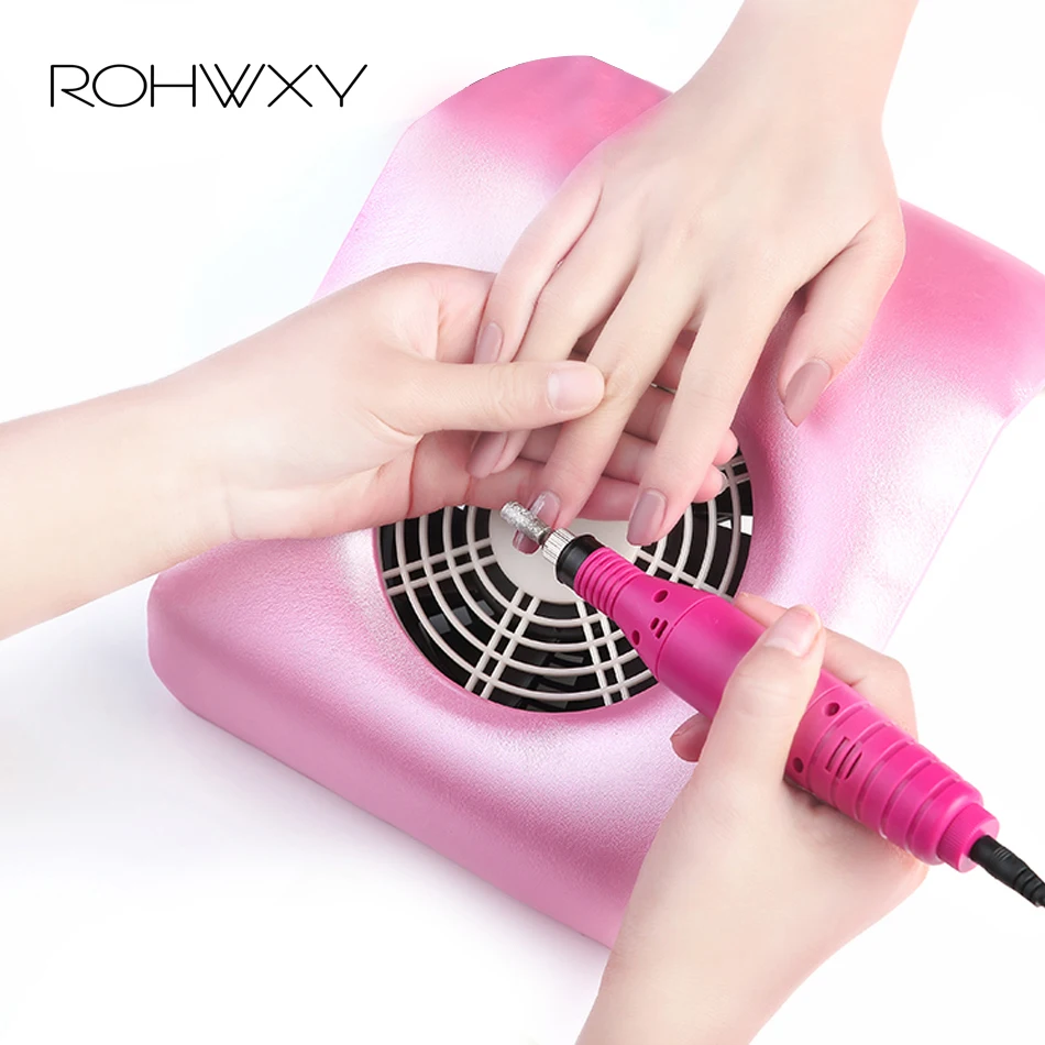 

ROHWXY Pink Nail Dust Suction Dust Collector Fan Vacuum Cleaner Manicure Tool Dust Collecting Bag Nail Art Manicure Salon Tool