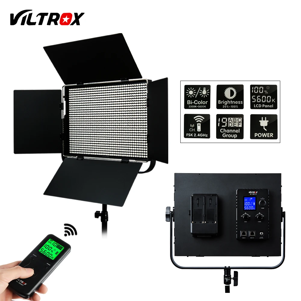 Viltrox VL-D85T/D85B Pro 85W беспроводной дистанционный студийный видео светодиодный светильник двухцветный/с регулируемой яркостью w/DMX управление для фотографии интервью