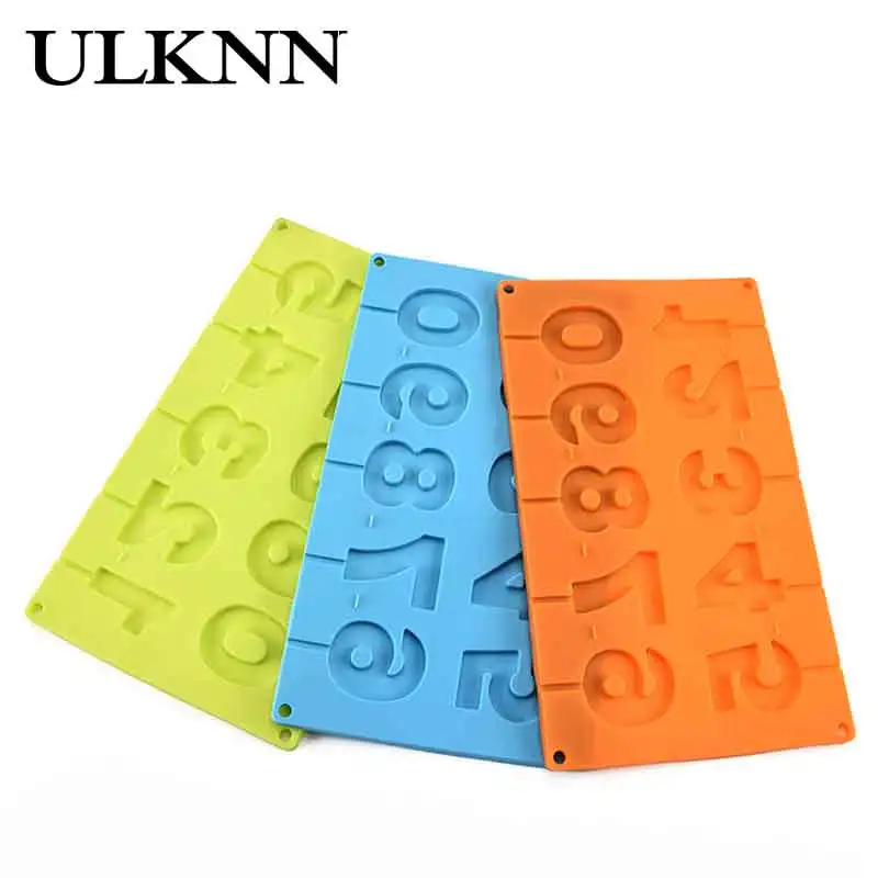 

ULKNN 10 Company Digital Lollipop Mold Demoulding Convenient Resistance Heat Suffer Freeze Silicone Digital Lollipop Mold