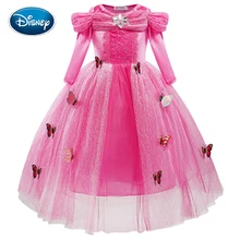 Disney Snow романтичное платье мультфильм сплошного цвета принцесса платье взрыв детское платье с блестками