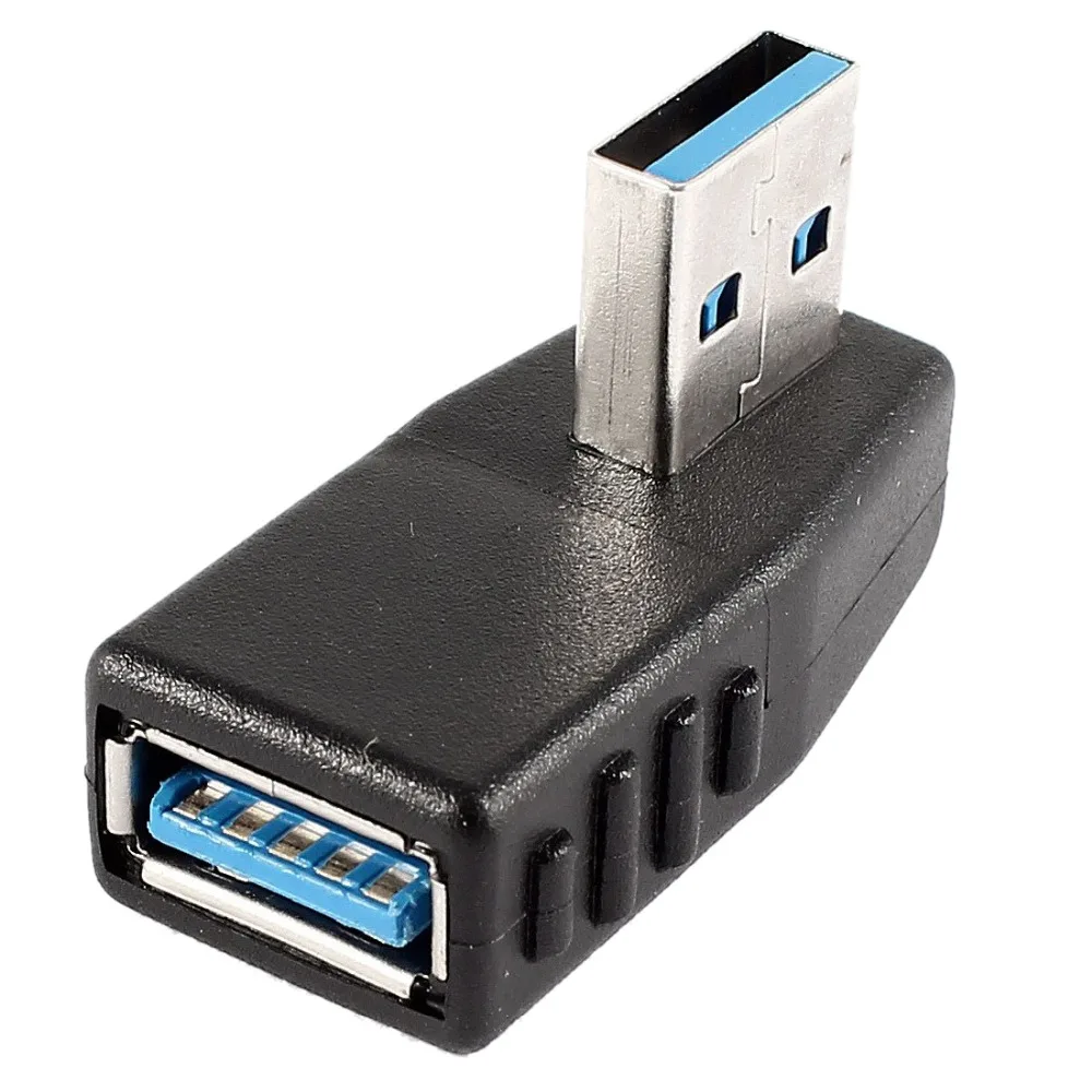 

Right Angle USB 3.0 A Male to Female M/F Plug Adapter Connector Black