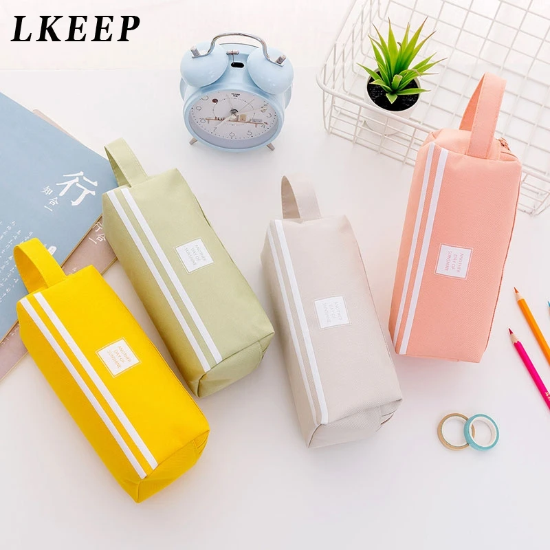 Women Key Card Earphone Cosmetic Bag With Double Zipper Storage Bag Striped Travel Cosmetic Bag Women Make Up Organizer Case