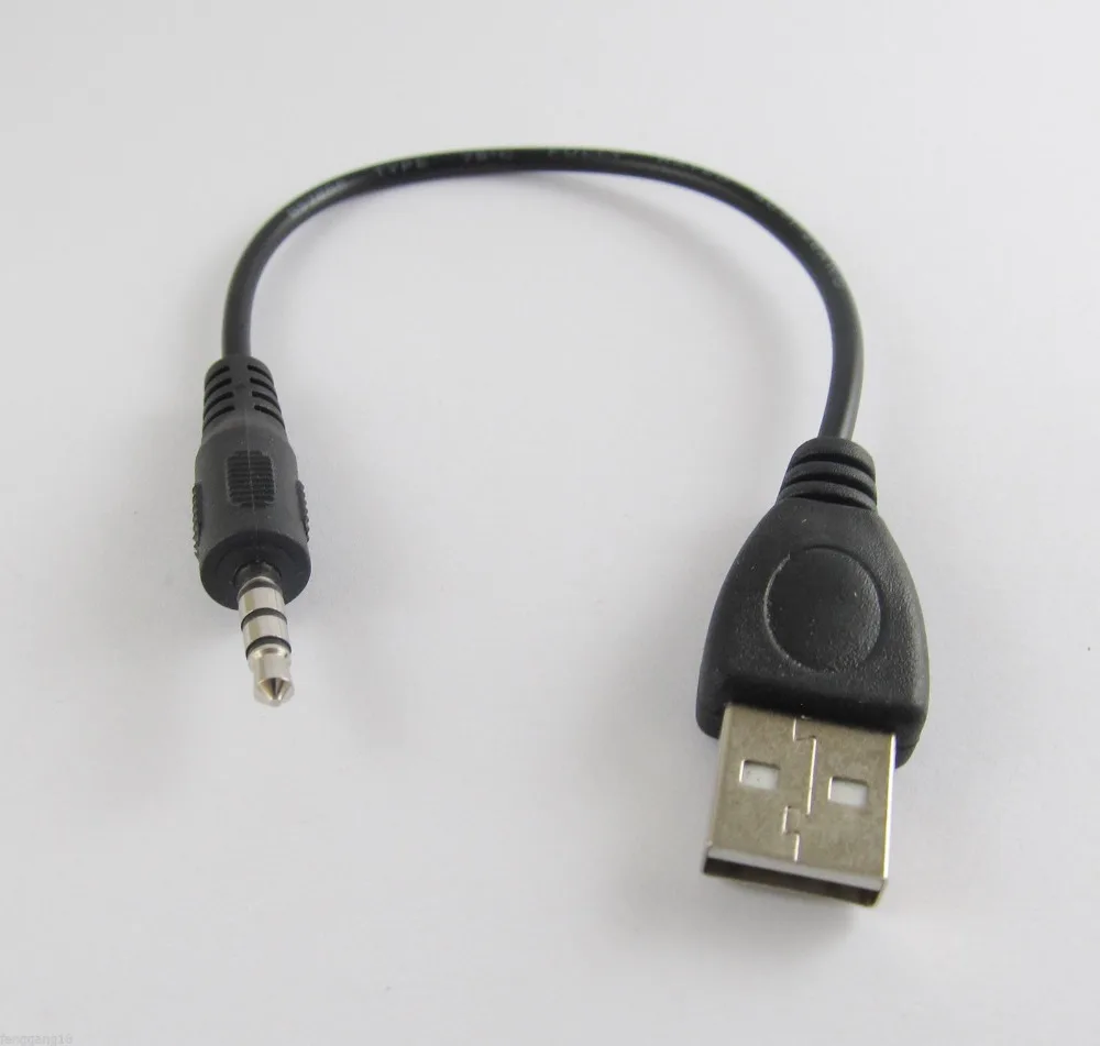 

1pc 3.5mm Aux Audio Plug Jack To USB 2.0 Male Charge Cable Adapter Cord Car 20cm