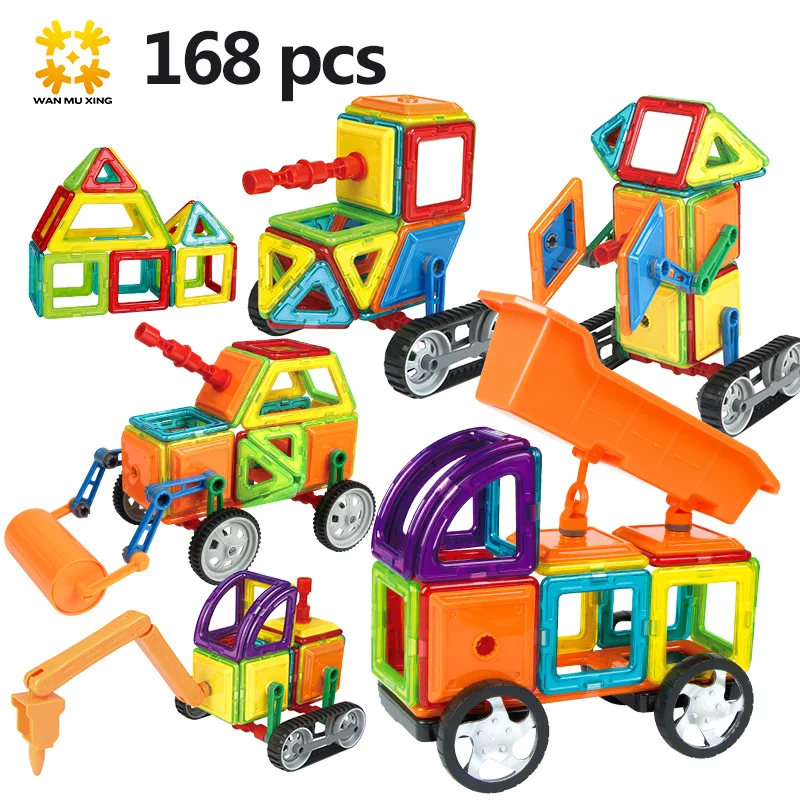 

Medium Size 168pcs Magnetic Blocks Magnetic Designer Construction 3D Model Magnetic Blocks Educational Toys For Children