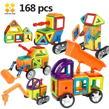 Tamanho médio 168 pcs/96 pcs Blocos Magnéticos Magnético Designer de Modelo de Construção 3D Blocos Magnéticos Brinquedos Educativos Para Crianças