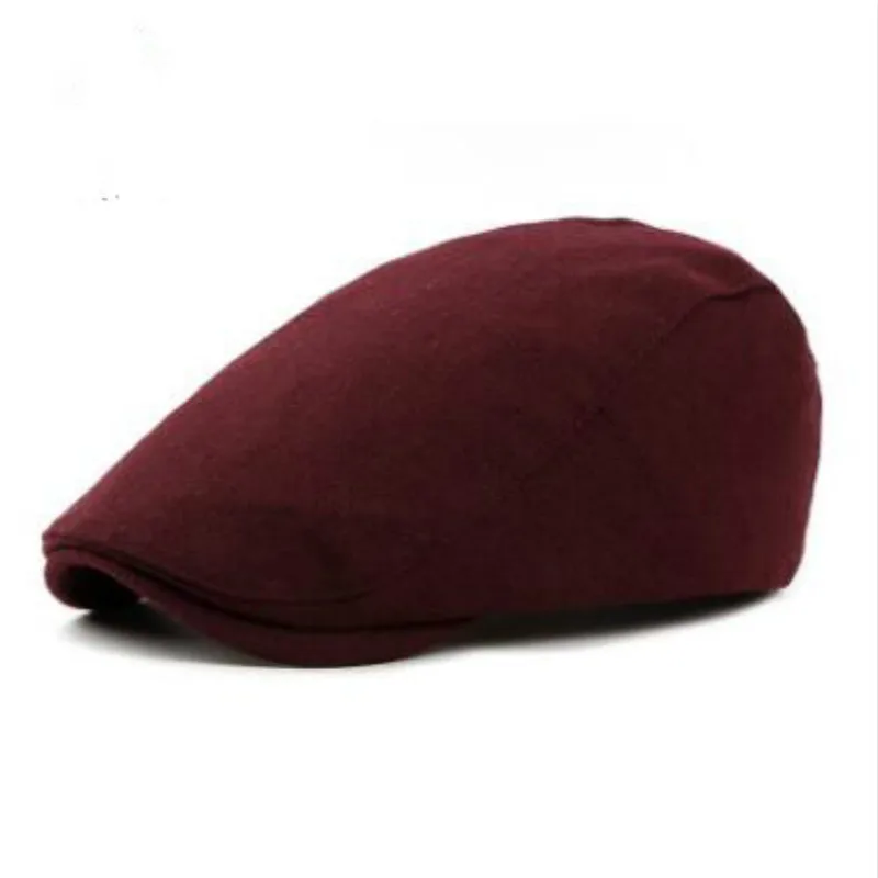 wine red Который в душе для женщин и мужчин толстый теплый зимний берет сплошной цвет пустая шерстяная плоская кепка мужская и женская кепка британский стиль кости - Цвет: wine red