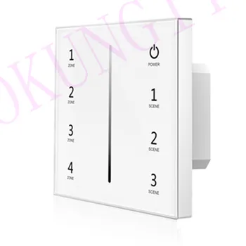

85-265VAC 4 Zones 2.4G Brightness Touch Panel Remote Control T11-1 Wall Mounted Touch Panel 4 Zone Dimming DMX512 Master