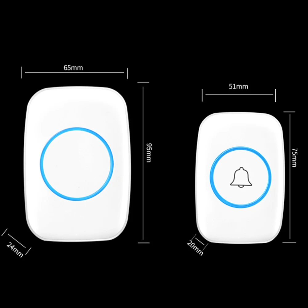 Wireless Doorbell Waterproof Battery Buttons US EU UK Plug Receiver 300M Remote Led Light Home Cordless Bell 38 Chimes Wireless Doorbell Waterproof Battery Buttons US EU UK Plug Receiver 300M Remote Led Light Home Cordless Bell 38 Chimes