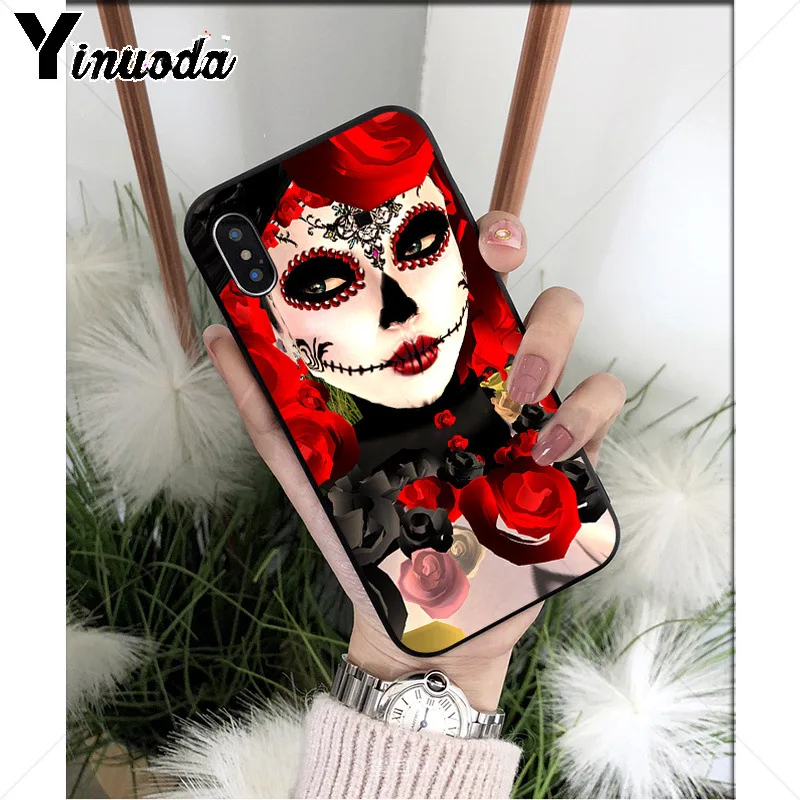 Catrina beautiful rose girl Skull Art