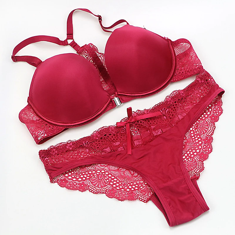 Hot Sale 8 Color Sexy Elegant ABC Cup Bra and Panty Set Women Bras