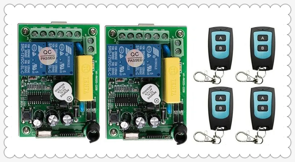 

AC 220V 2ch intelligent household Wireless systems Wireless Remote Control Switch 2* receiver & 4* transmitter Simple operation