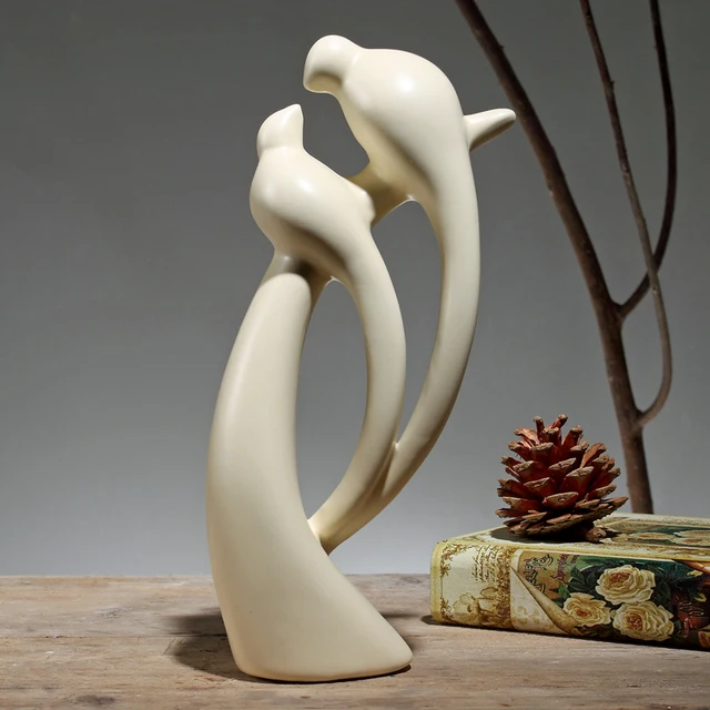 Minimalist ceramic creative bird figurines home decor lovers wedding