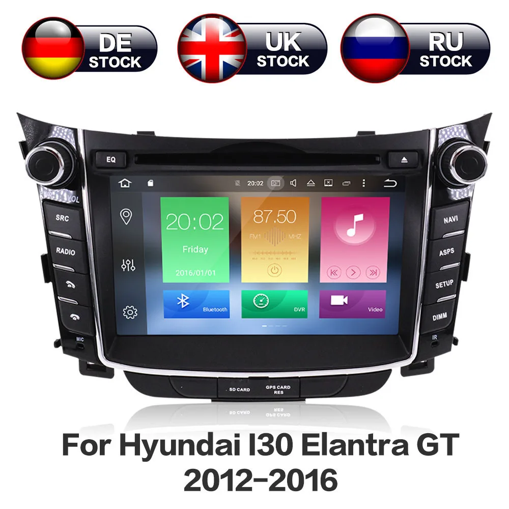 

Android 8.0 8 Core RAM 4GB ROM 32GB Head Unit SatNav Navigation Audio Car DVD Player Radio For Hyundai I30 2011 2012 2013