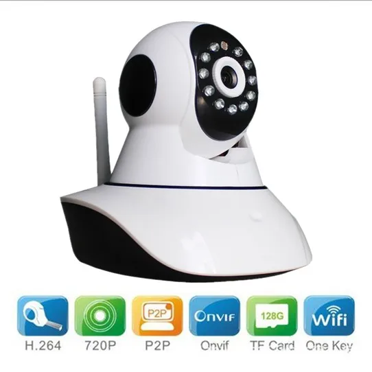 720 P ONVIF Крытый Ipcam HD Беспроводной двусторонняя Аудио Pan/Tilt Ip-камера wi-fi Мини Wi-Fi Один