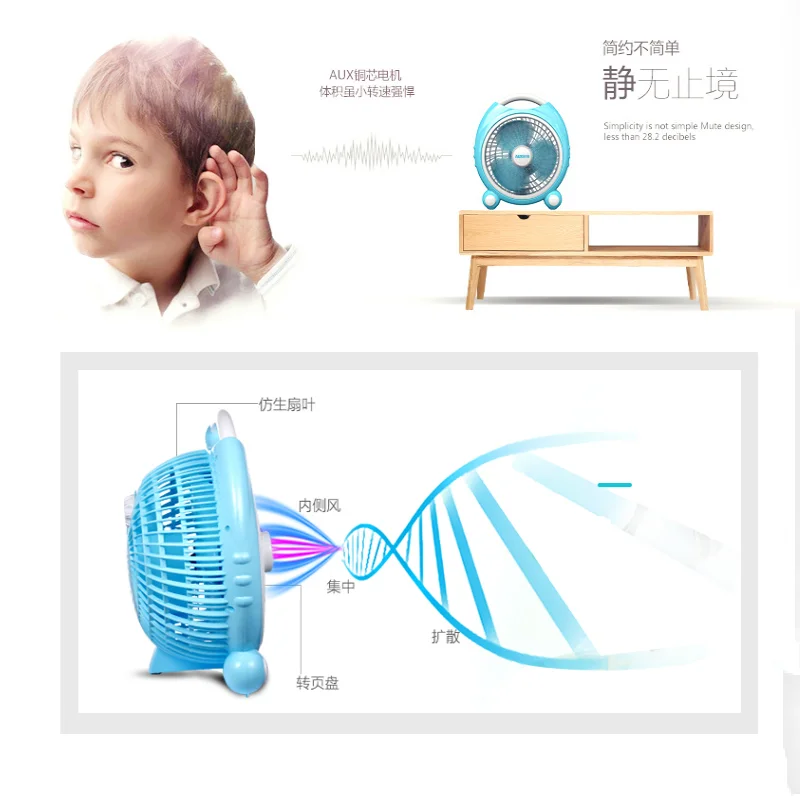 Eléctrico Ventilador hogar pequeño página transferencia Mini fortuna Ventilador estudiante dormitorio Oficina Cartoon silencioso TableAir circulador