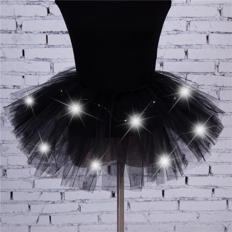 

2018 New Style Girls LED Light Up Tulle Tutu Dancing Skirt Fancy Hip Hop Hen Party Halloween Costume 8 Colors