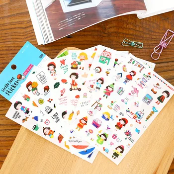 

18 sheet kawaii girl PET sticker/note sticker /Decoration label/ Multifunction/Super cute stationery school office supplies gift