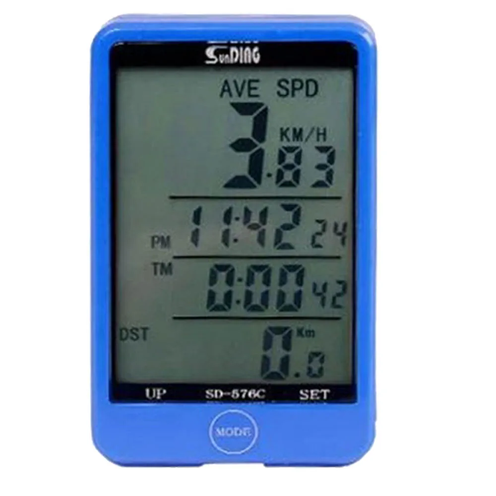 SD-576C-Mode-Touch-Wireless-Bike-Computer-Speedometer-with-LCD-подсветка легко остановить Легкий Прочный Зеленый Подсветка #070
