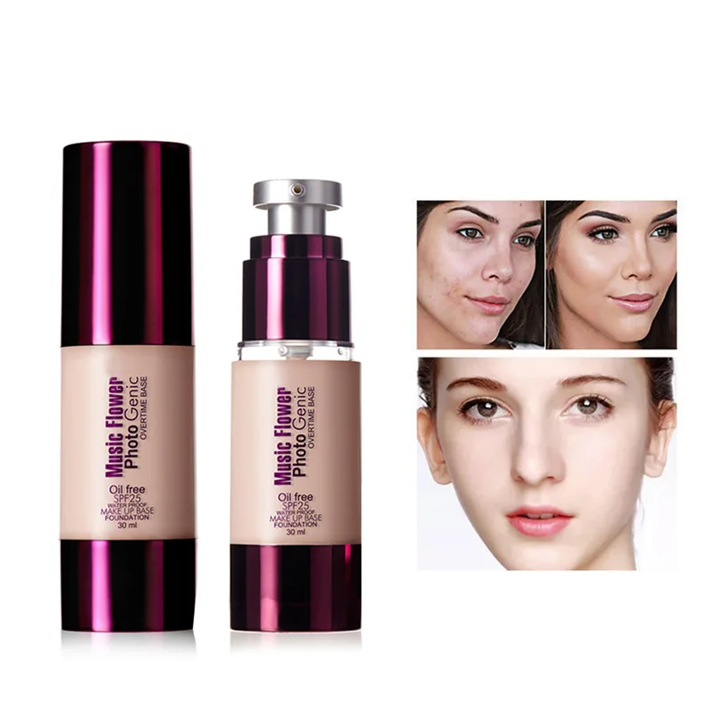 

6 Color Nude Makeup Face Foundation Liquid Cover Concealer Moisturizing Facial Base Cream Make Up Base Cosmetic maquiagem TSLM1
