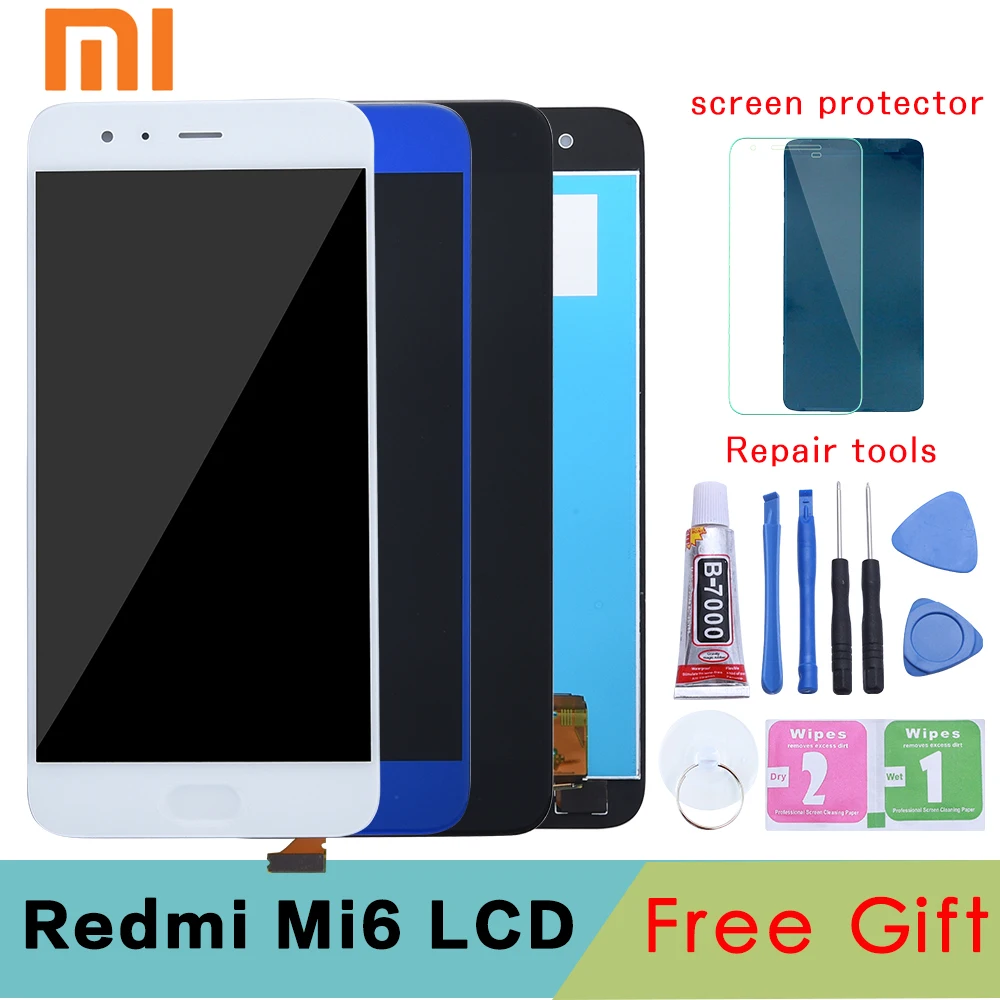 Сменный ЖК дисплей 5 15 дюйма для XIAOMI Mi6 сенсорный экран + дигитайзер отпечатков