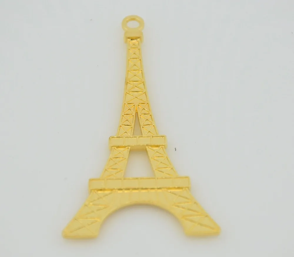 10Pcs Golden Tower Charms Pendant Necklace Jewelry Finding 69x40mm